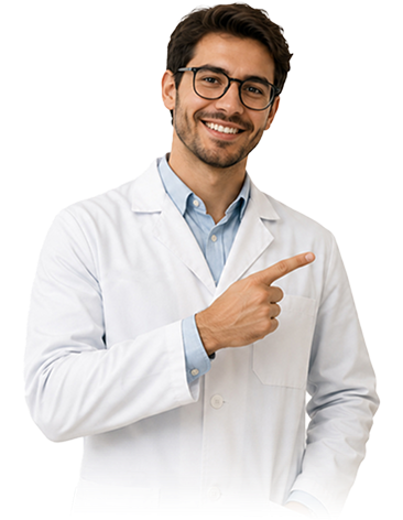 Profesional de la salud señalando los beneficios